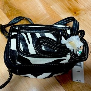 Zebra Print Long Strap purse